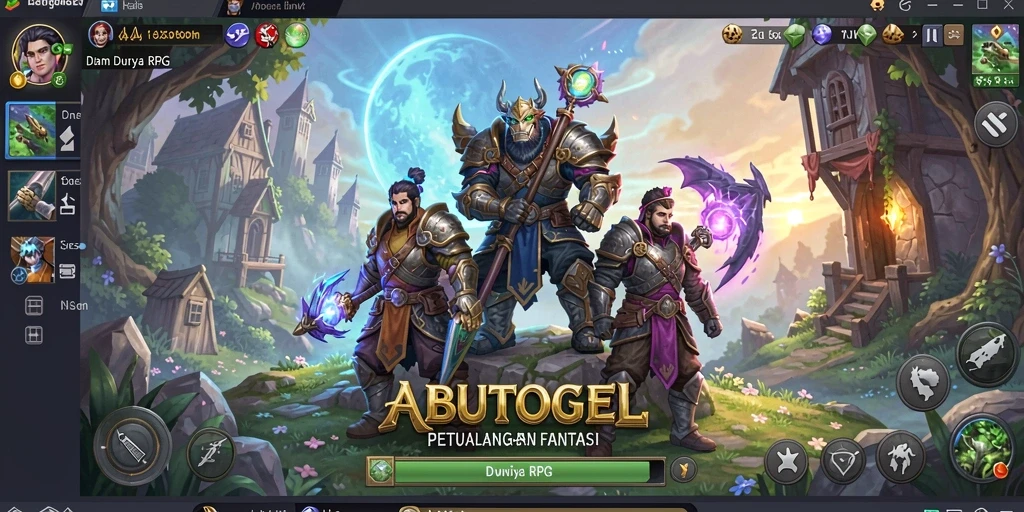 Tampilan gameplay RPG yang menakjubkan dalam ABUTOGEL.
