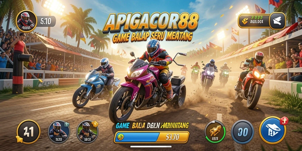 Tangkapan layar APIGACOR88 menampilkan aksi balap yang mendebarkan.