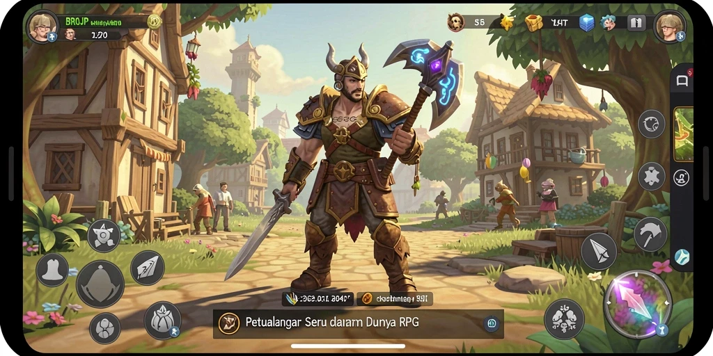 Screenshot gameplay BROJP dengan aksi seru dan karakter unik.