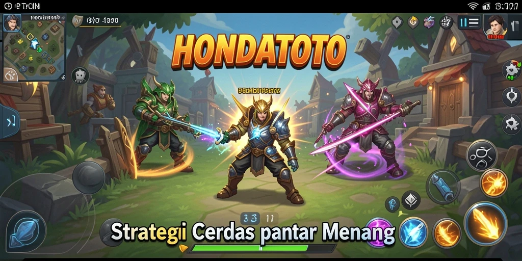 Tangkapan layar gameplay HONDATOTO menunjukkan pertempuran strategi intens.