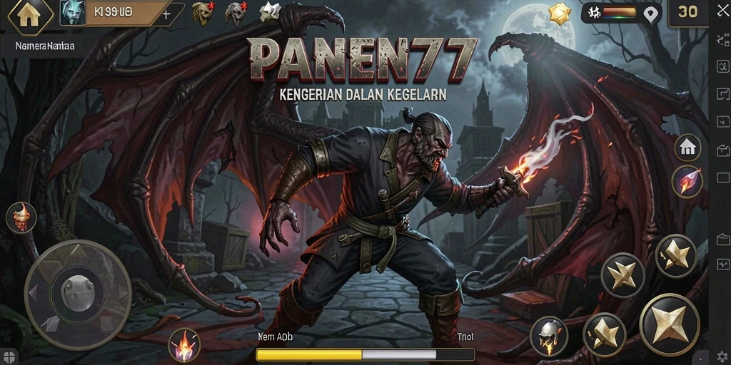 Tampilan gameplay menegangkan dalam suasana horror.