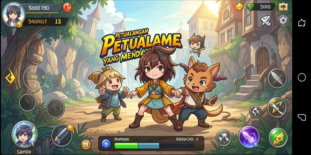 Screenshot S80 menampilkan aksi penuh warna dan karakter Anime yang dinamis.
