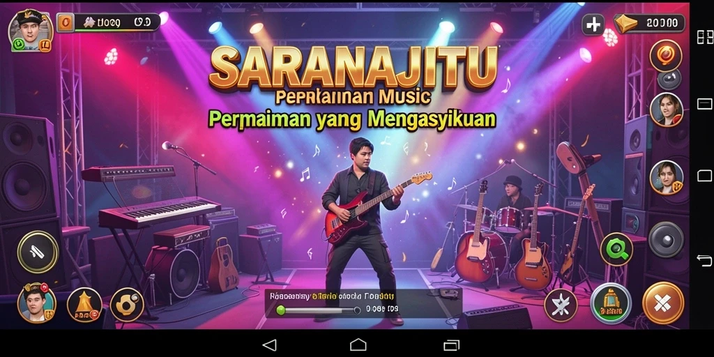 Tampilan screenshot SARANAJITU yang menunjukkan gameplay seru dari permainan musik.