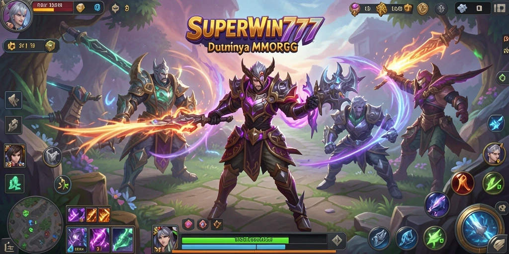 Tampilan gameplay menarik dari SUPERWIN777 yang menunjukkan pertempuran seru dalam MMORPG.