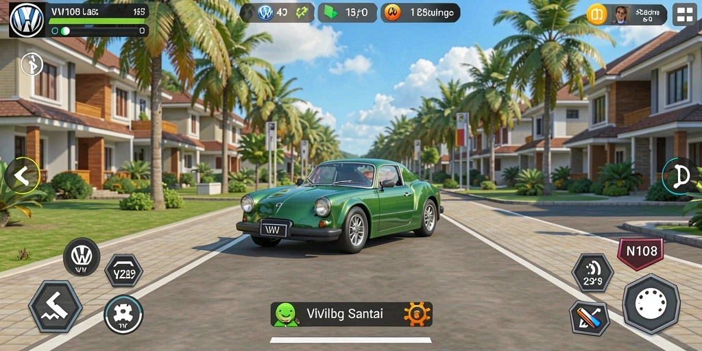 Screenshot utama VW108 menampilkan gameplay yang seru dan interaktif.